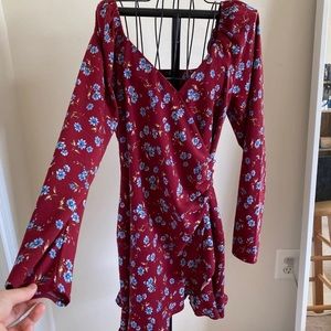 Red blue flower dress